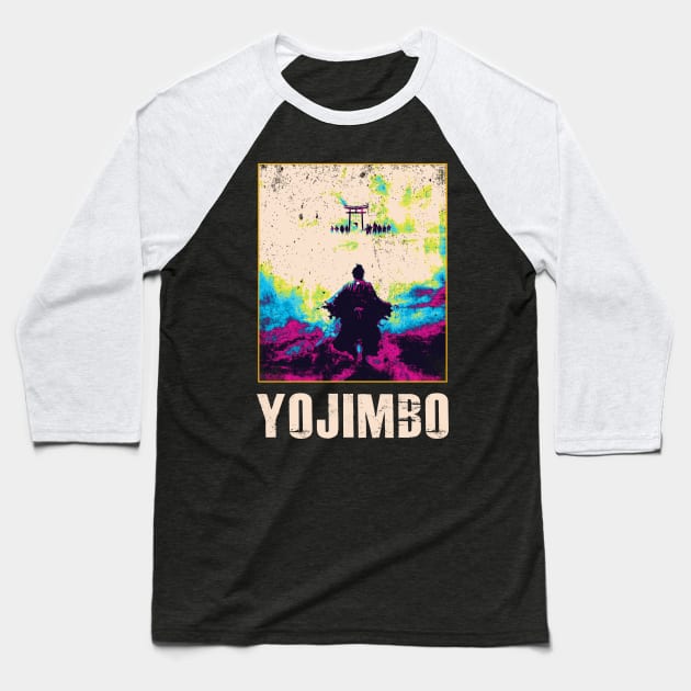 Swordplay Symphony Yojimbos Movie Tee Celebrating Akira Kurosawa's Samurai Masterpiece and Toshiro Mifune's Iconic Ronin Role Baseball T-Shirt by Hayes Anita Blanchard